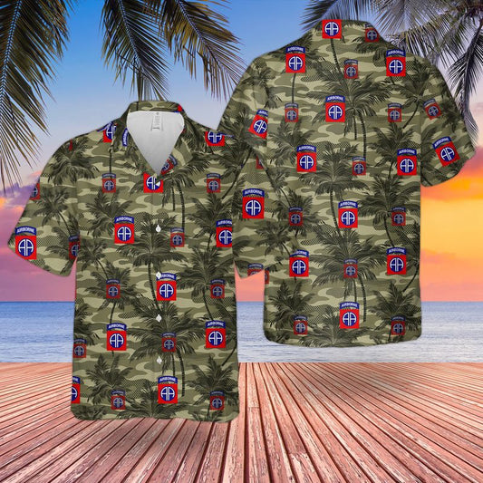 Army Hawaiian Shirt, Us Army 82Nd Sustainment Brigade Hawaiian Shirt, Military Aloha Shirts