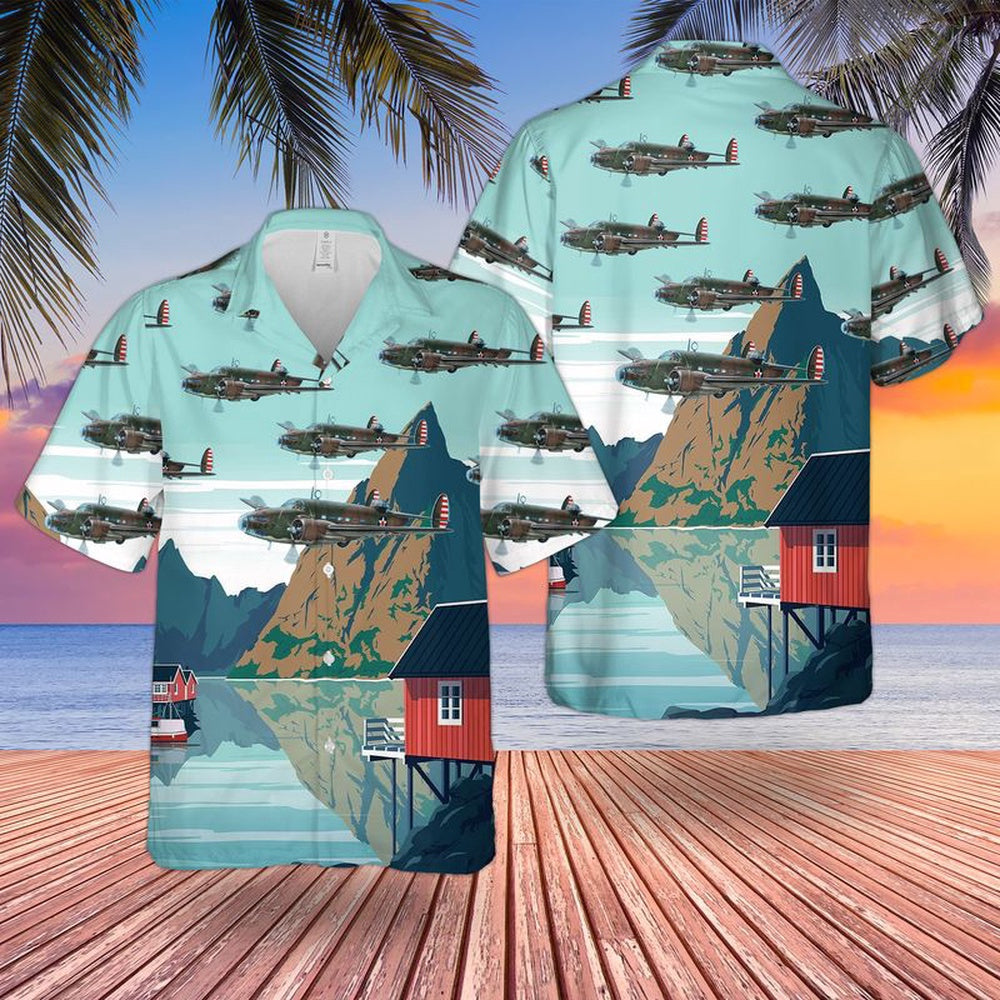 Army Hawaiian Shirt, Us Army A-29Pbo-1 Hudson Hawaiian Shirt, Military Aloha Shirts