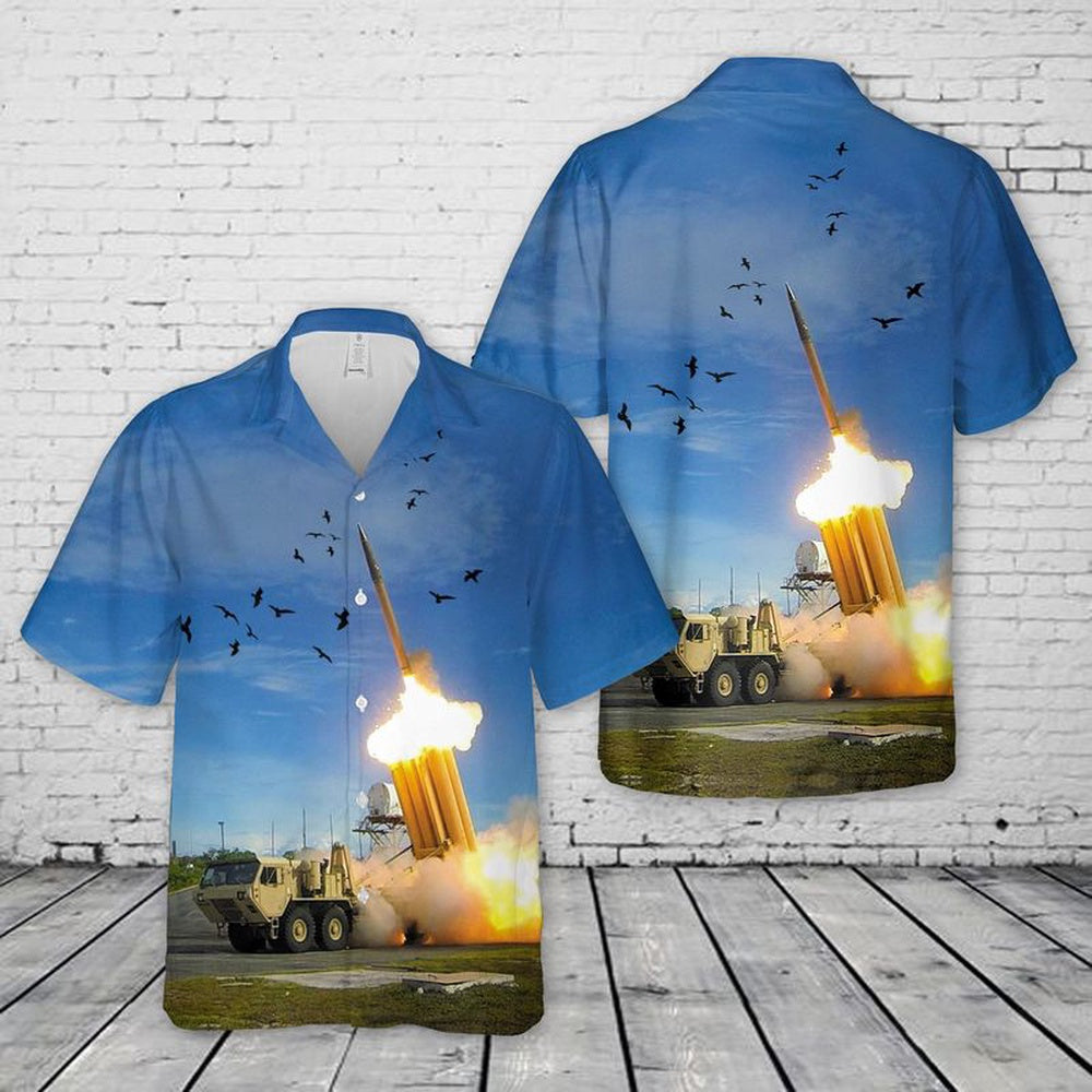 Army Hawaiian Shirt, Us Army A Lockheed Martin Terminal High Altitude Area Defense (Thaad) System Hawaiian Shirt, Military Aloha Shirts
