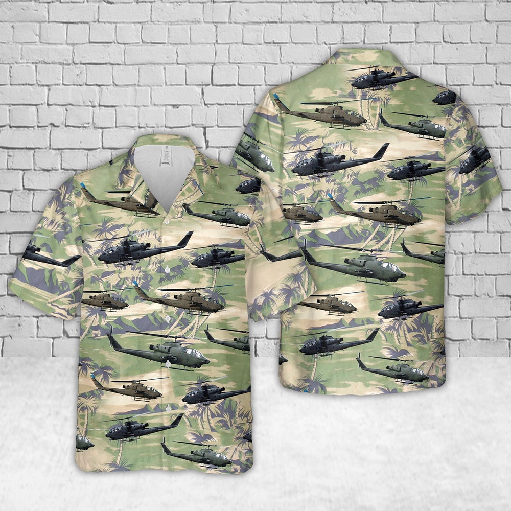 Army Hawaiian Shirt, Us Army Ah-1F Hawaiian Shirt, Military Aloha Shirts