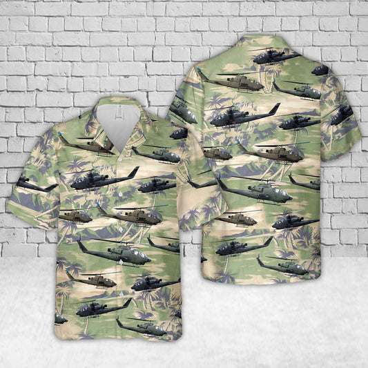 Army Hawaiian Shirt, Us Army Ah-1F Hawaiian Shirt, Military Aloha Shirts