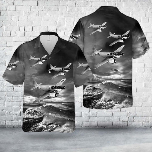 Army Hawaiian Shirt, Us Army Air Forces Beechcraft At-10-Gf Wichita (42-34584) In Wwii Hawaiian Shirt, Military Aloha Shirts