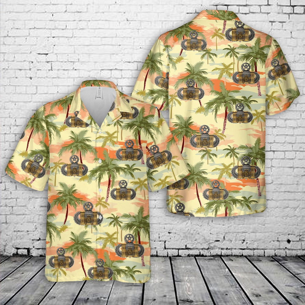 Army Hawaiian Shirt, Us Army Airborne Master Jump Wings With Engineer Castle Hawaiian Shirt, Military Aloha Shirts