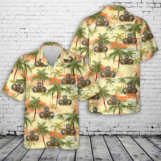 Army Hawaiian Shirt, Us Army Airborne Master Jump Wings With Engineer Castle Hawaiian Shirt, Military Aloha Shirts