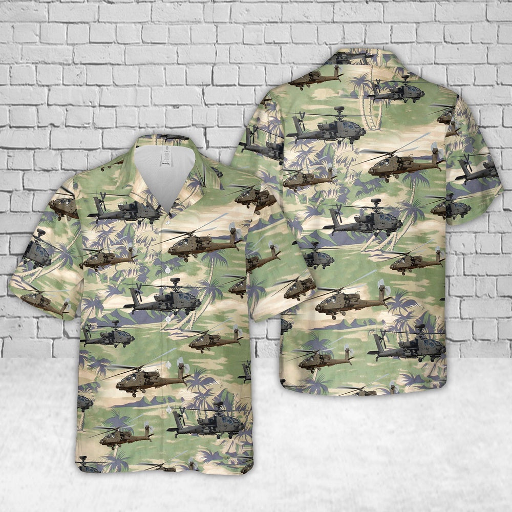 Army Hawaiian Shirt, Us Army Apache Ah-64 Helicopter Hawaiian Shirt, Military Aloha Shirts