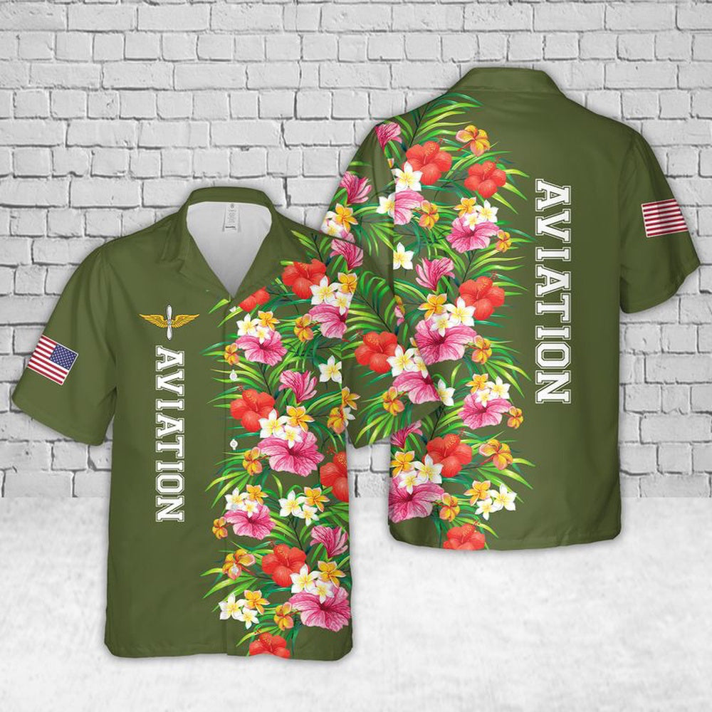 Army Hawaiian Shirt, Us Army Aviation Branch Badge Hawaiian Shirt, Military Aloha Shirts