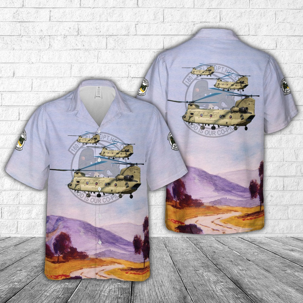 Army Hawaiian Shirt, Us Army B Co 1-214Th Avn Big Windy Ch-47 Hawaiian Shirt, Military Aloha Shirts