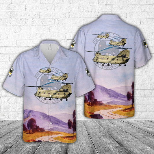 Army Hawaiian Shirt, Us Army B Co 1-214Th Avn Big Windy Ch-47 Hawaiian Shirt, Military Aloha Shirts