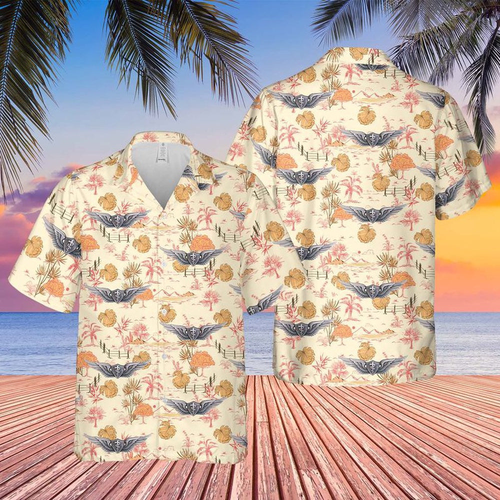 Army Hawaiian Shirt, Us Army Basic Flight Surgeon Hawaiian Shirt, Military Aloha Shirts