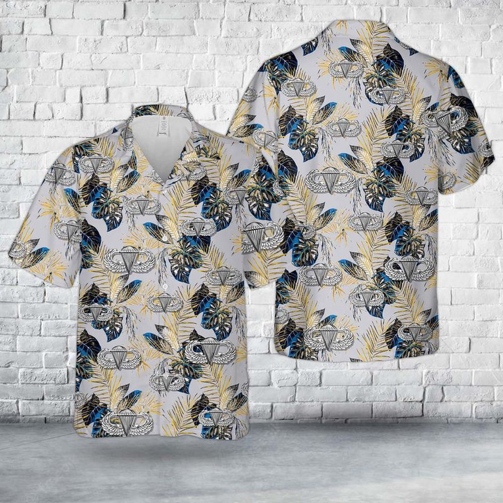 Army Hawaiian Shirt, Us Army Basic Parachutist Badge Hawaiian Shirt, Military Aloha Shirts