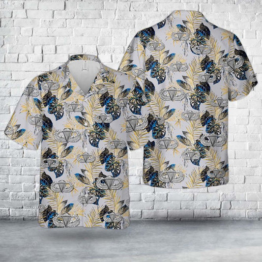 Army Hawaiian Shirt, Us Army Basic Parachutist Badge Hawaiian Shirt, Military Aloha Shirts