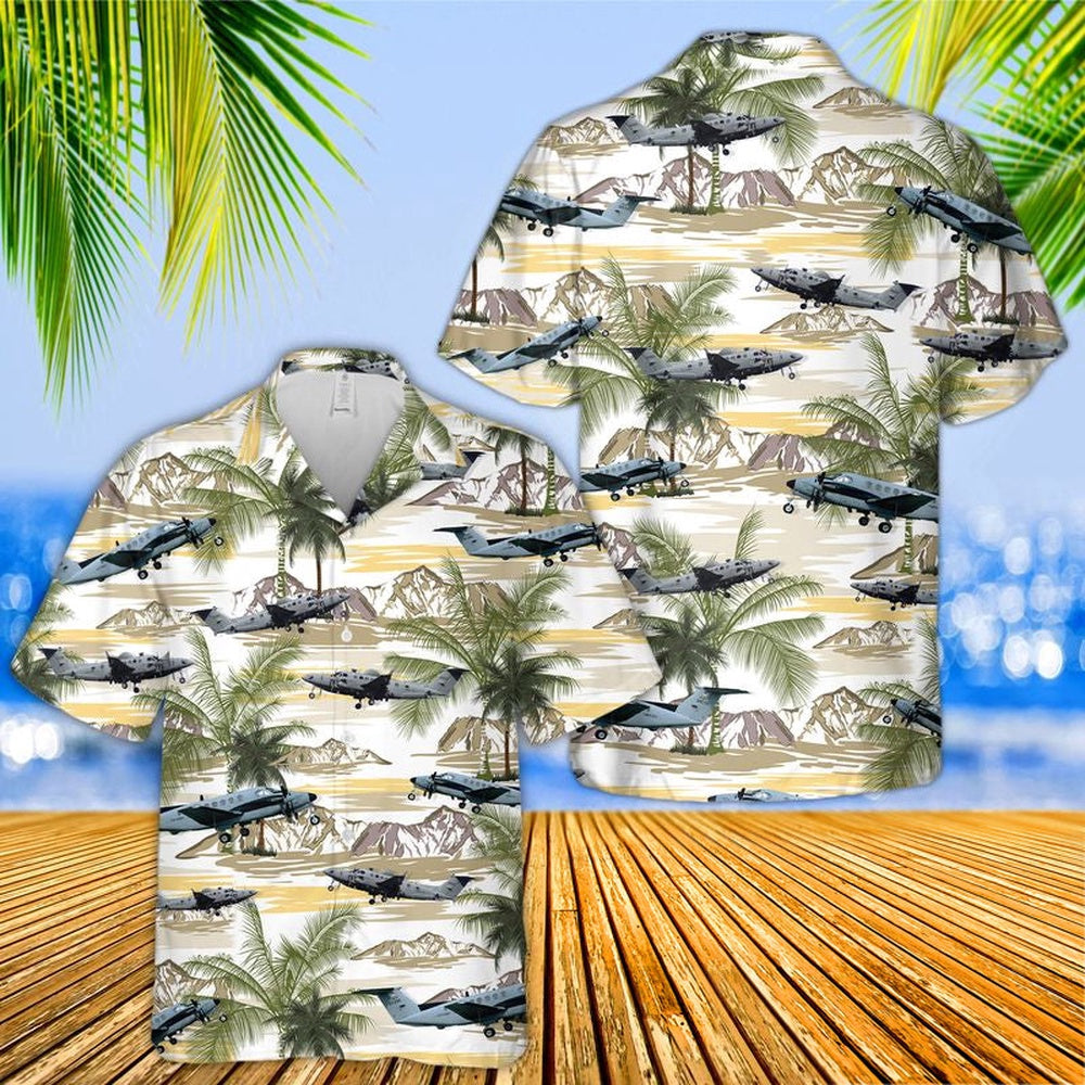 Army Hawaiian Shirt, Us Army Beechcraft C-12 Huron Hawaiian Shirt, Military Aloha Shirts