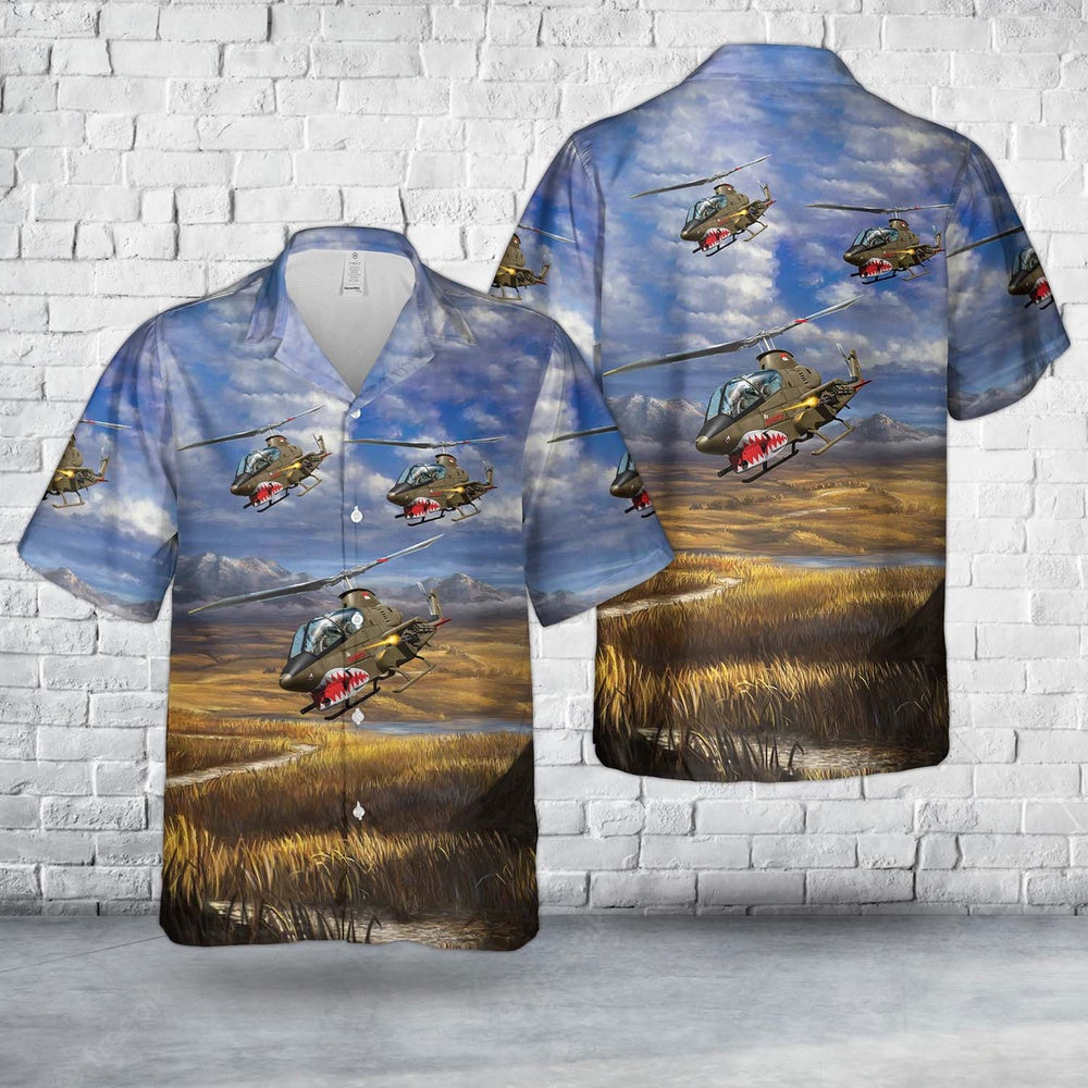 Army Hawaiian Shirt, Us Army Bell Ah-1G Cobra Hawaiian Shirt, Military Aloha Shirts