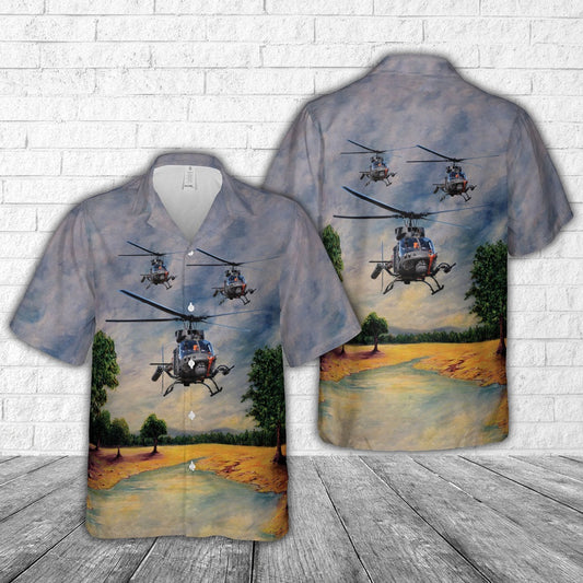 Army Hawaiian Shirt, Us Army Bell Helicopter Oh-58F Hawaiian Shirt, Military Aloha Shirts