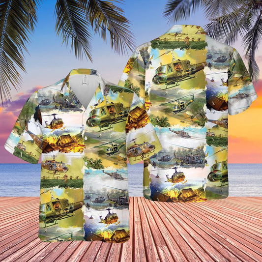 Army Hawaiian Shirt, Us Army Bell Uh-1 Huey Hawaiian Shirt, Military Aloha Shirts