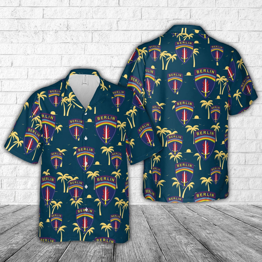Army Hawaiian Shirt, Us Army Berlin Brigade Hawaiian Shirt, Military Aloha Shirts
