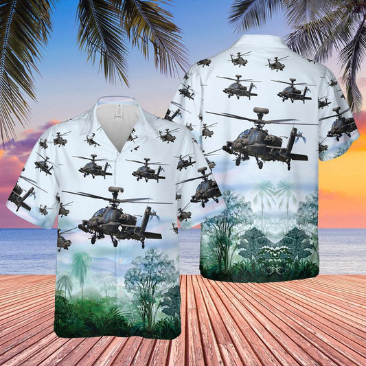 Army Hawaiian Shirt, Us Army Boeing Ah-64 Apache Hawaiian Shirt, Military Aloha Shirts