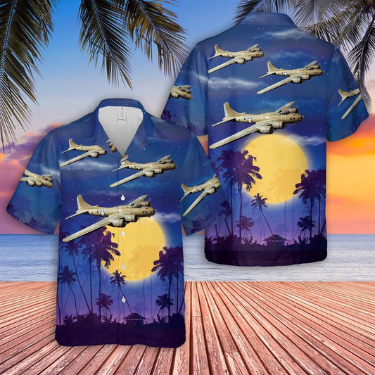 Army Hawaiian Shirt, Us Army Boeing B-17 Flying Fortress Of World War 2 Hawaiian Shirt, Military Aloha Shirts