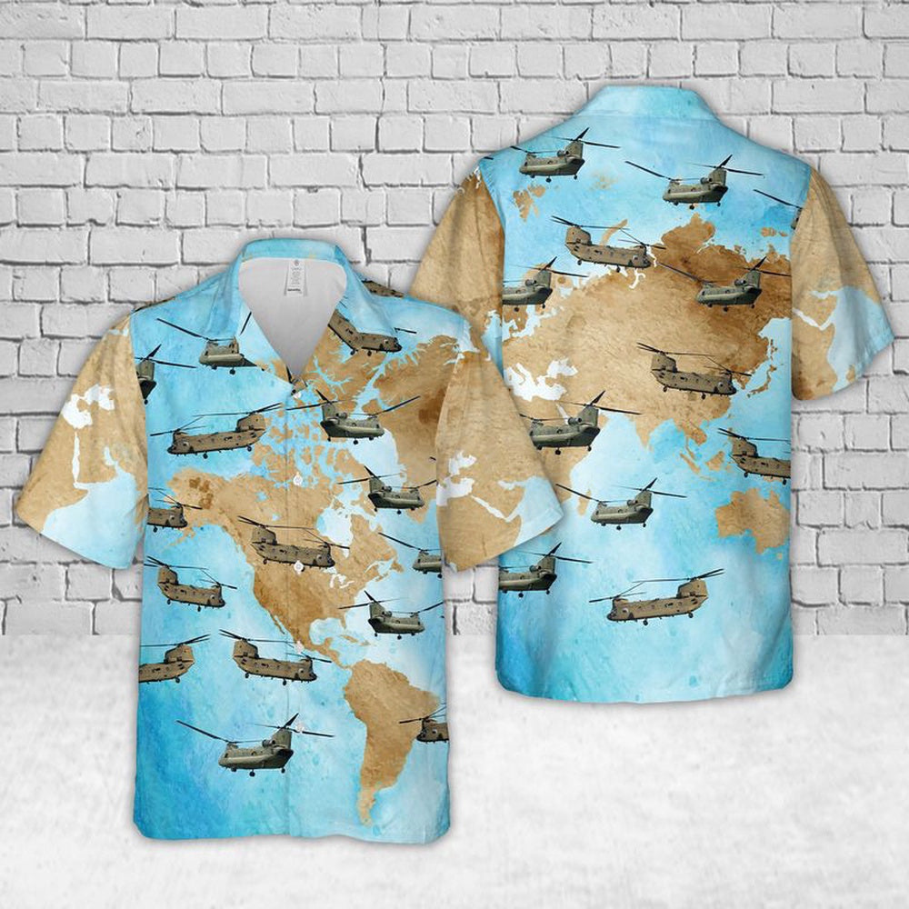 Army Hawaiian Shirt, Us Army Boeing Ch-47 Chinook Hawaiian Shirt, Military Aloha Shirts