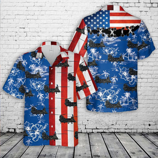Army Hawaiian Shirt, Us Army Boeing Mh-47G Beast Chinook 160Th Soar Night Stalkers, 4Th Of July Hawaiian Shirt, Military Aloha Shirts