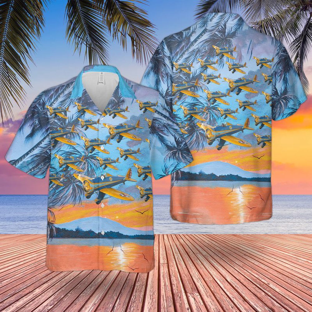 Army Hawaiian Shirt, Us Army Boeing P-26 Peashooter Hawaiian Shirt, Military Aloha Shirts