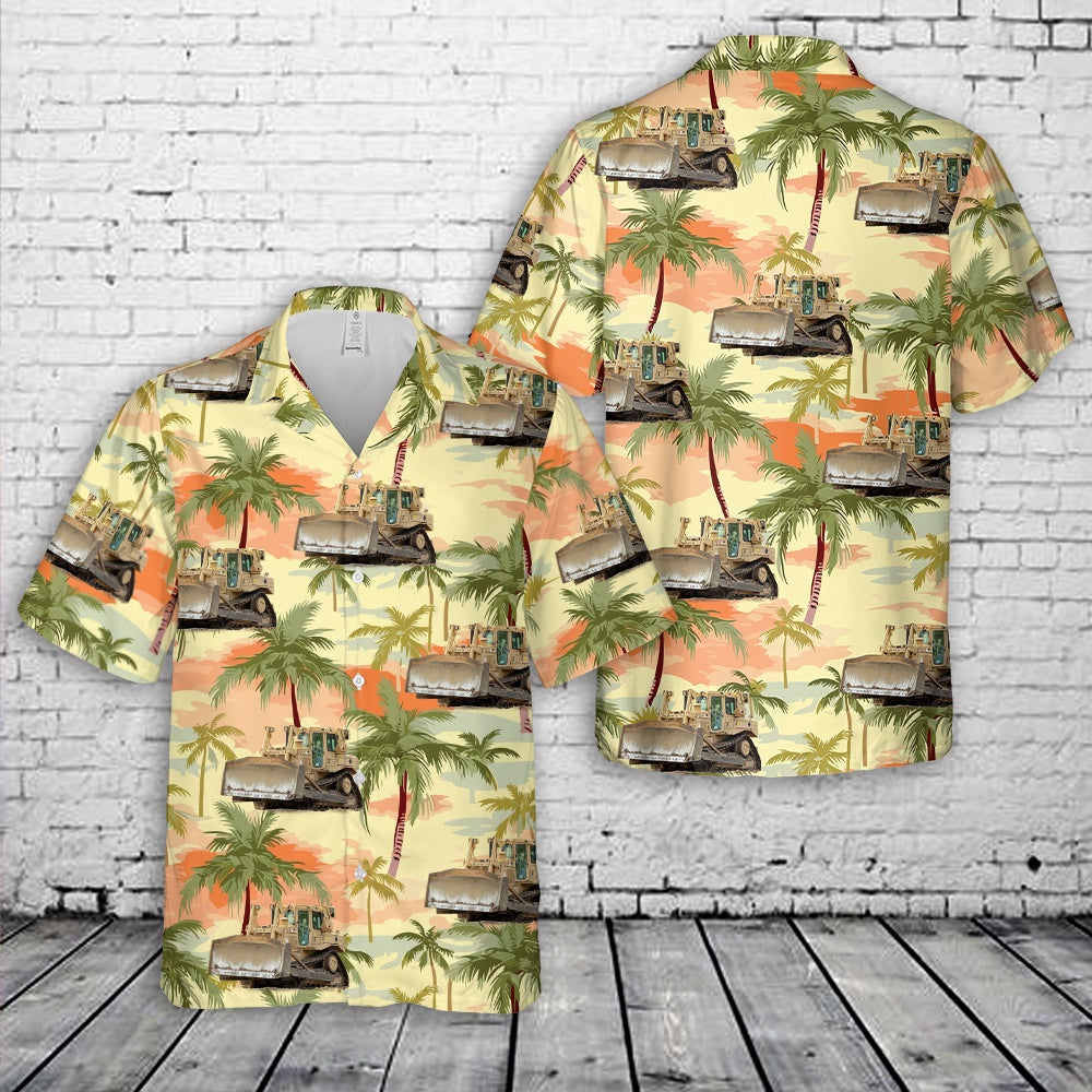 Army Hawaiian Shirt, Us Army Bulldozer D7 Hawaiian Shirt, Military Aloha Shirts