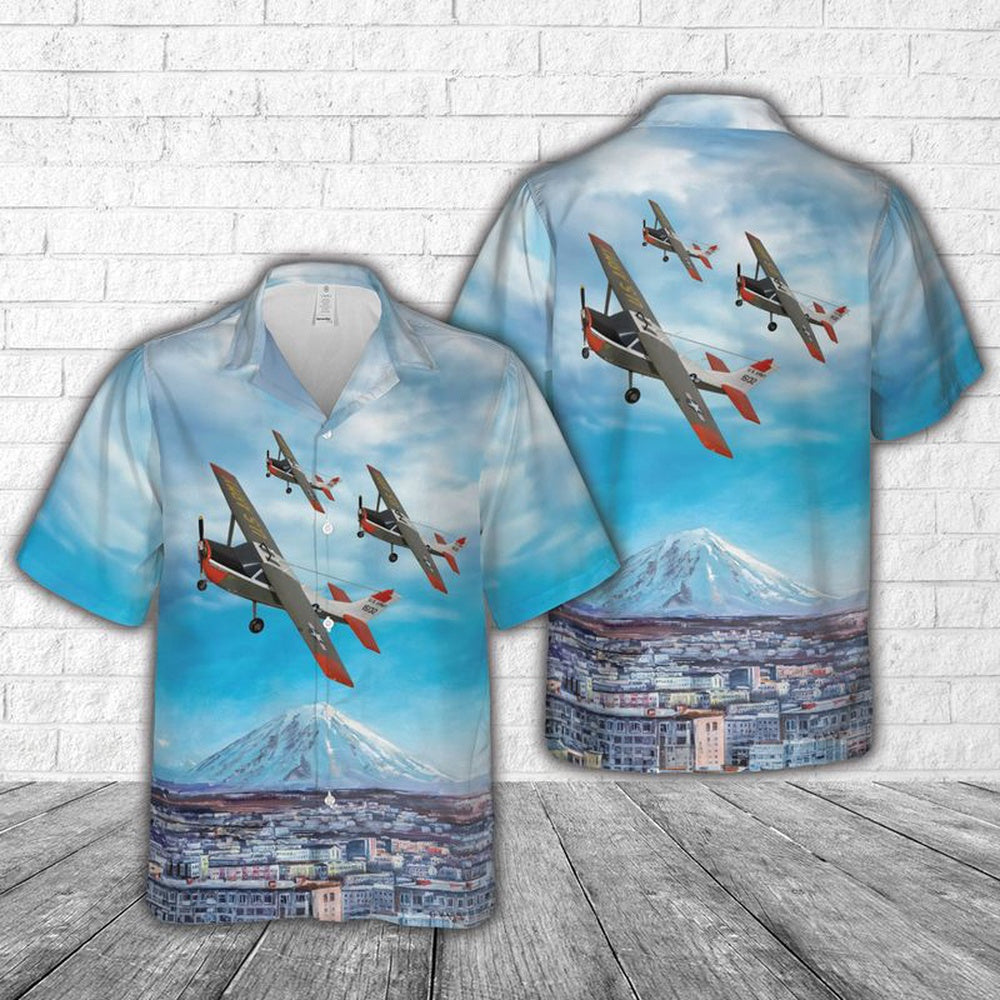Army Hawaiian Shirt, Us Army Cessna 172 T-41 Mescalero Hawaiian Shirt, Military Aloha Shirts