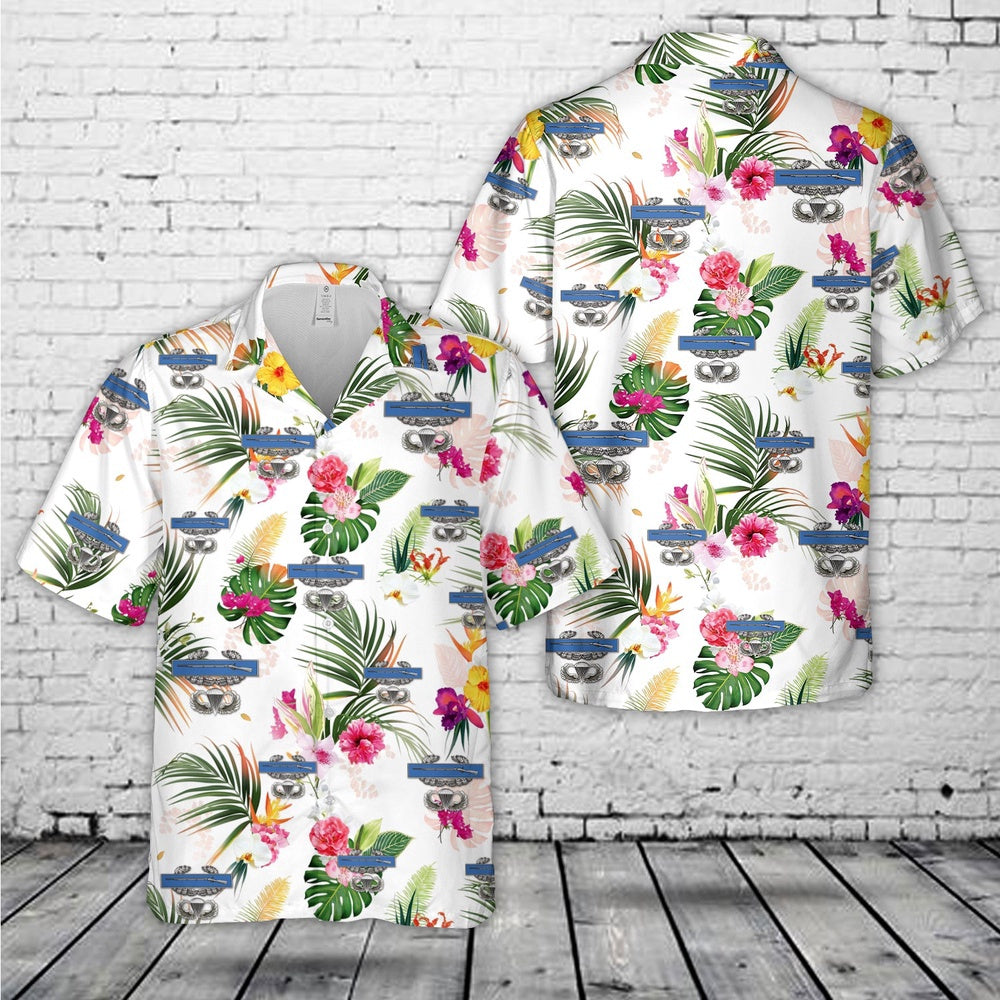 Army Hawaiian Shirt, Us Army Cib Jump Wings Hawaiian Shirt, Military Aloha Shirts