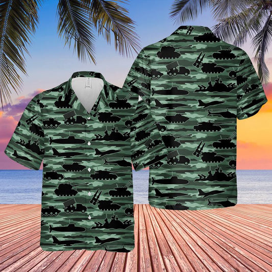 Army Hawaiian Shirt, Us Army Equipment Hawaiian Shirt, Veteran Hawaiian Shirts