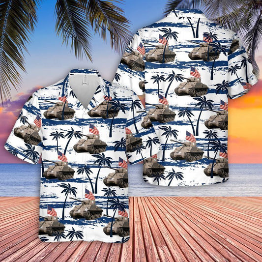 Army Hawaiian Shirt, Us Army M4A3(76)W Hvss Hawaiian Shirt, Veteran Hawaiian Shirts