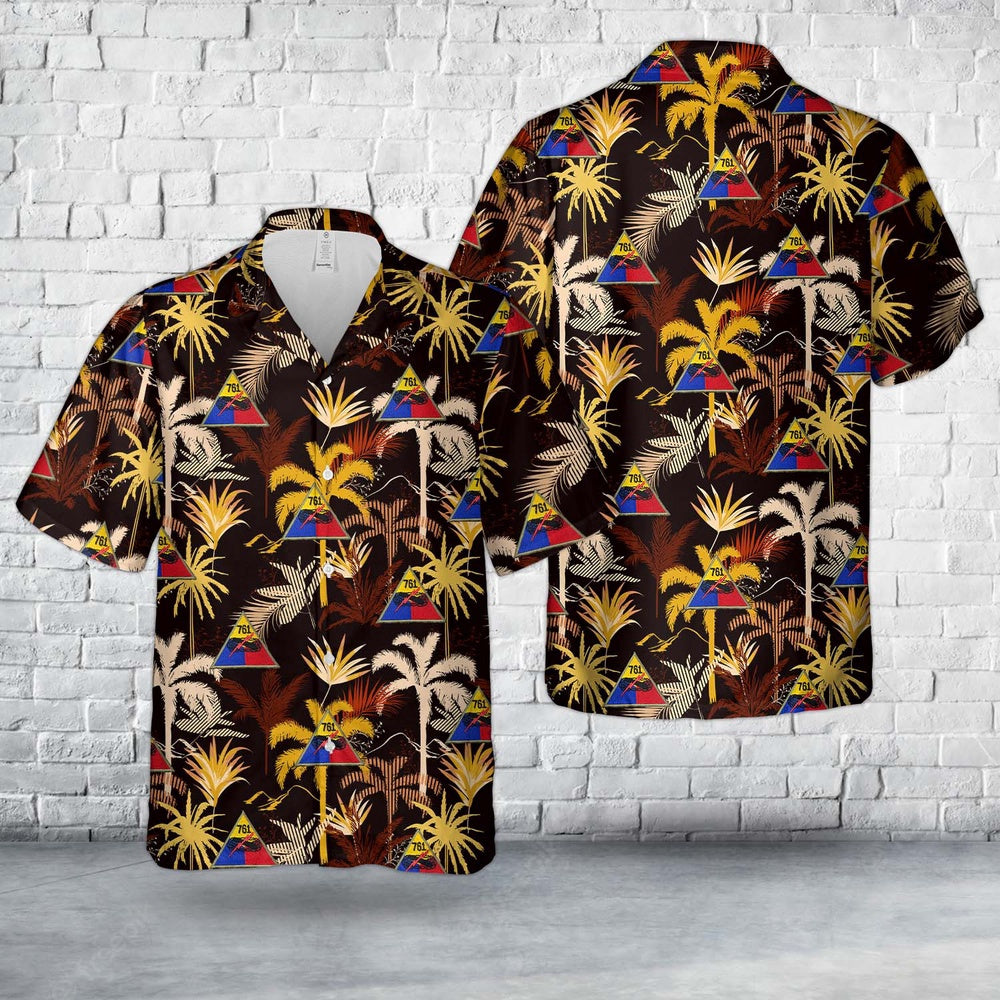 Army Hawaiian Shirt, WWII US Army 761st Armor Tank Regiment Hawaiian Shirt, Veteran Hawaiian Shirts