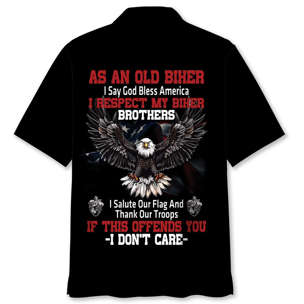 As An Old Biker I Say God Bless America Hawaiian Shirt, Funny Hawaiian Shirt, Usa Hawaiian Shirt, Vintage Hawaiian Shirts