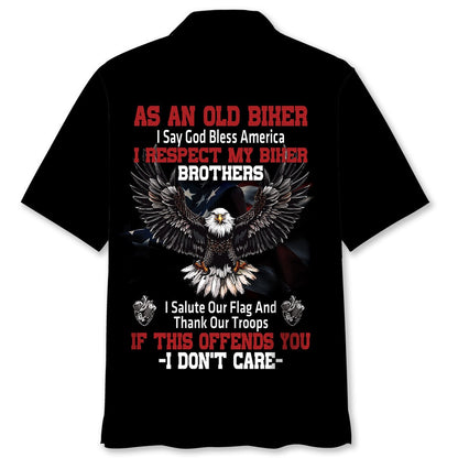 As An Old Biker I Say God Bless America Hawaiian Shirt, Funny Hawaiian Shirt, Usa Hawaiian Shirt, Vintage Hawaiian Shirts