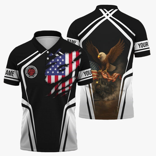 Atlantic Coast Line Railroad Polo Shirt, American Eagle Vintage Train Shirt