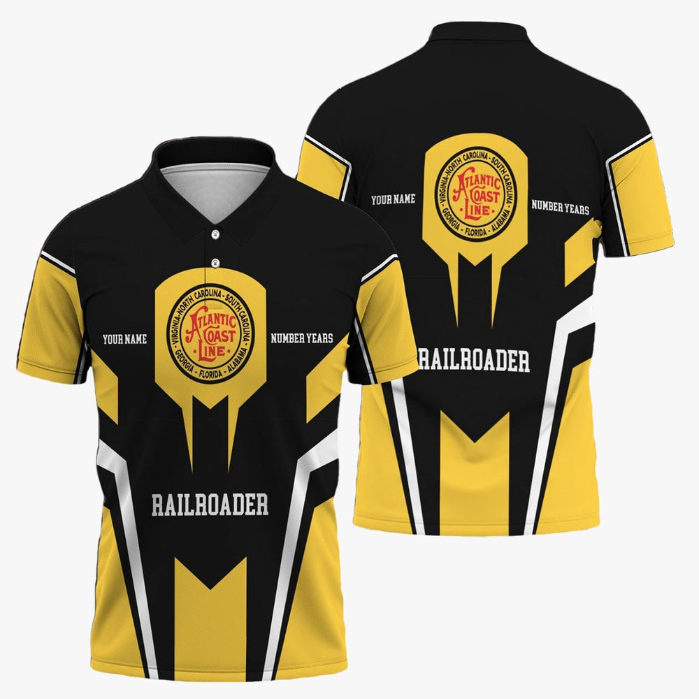 Atlantic Coast Line Railroad Polo Shirt, Custom Year Railroader Shirt Gift Idea For Train Lover