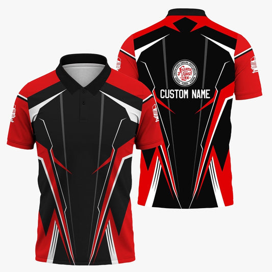 Atlantic Coast Line Railroad Polo Shirt, Lightning Edge Design Train Shirt For Railroad Lovers