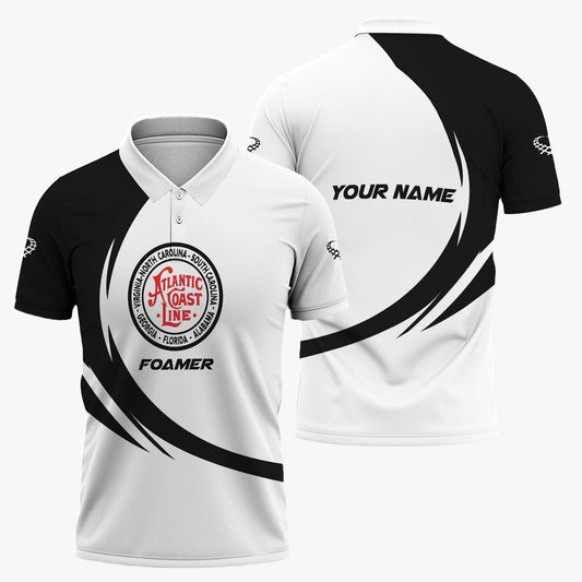 Atlantic Coast Line Railroad Polo Shirt, Unique Graphic Style Shirt For Train Enthusiasts