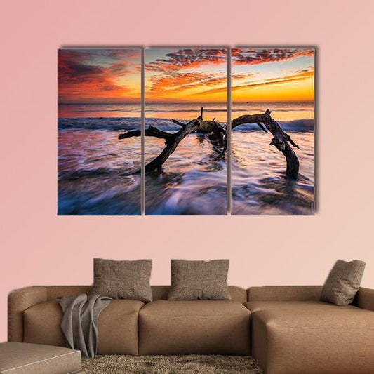 Atlantic Ocean At Sunrise Canvas Wall Art Decor