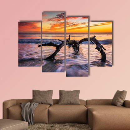 Atlantic Ocean At Sunrise Canvas Wall Art Decor