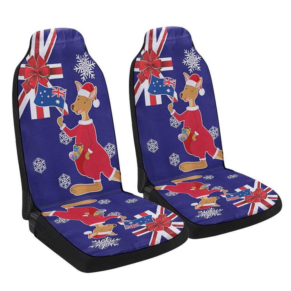 Austalia Christmas Kangaroo Claus Merry Christmas Cars Seat Cover, Christmas Car Seat Covers, Car Decor Gift