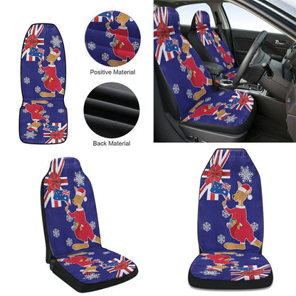 Austalia Christmas Kangaroo Claus Merry Christmas Cars Seat Cover, Christmas Car Seat Covers, Car Decor Gift