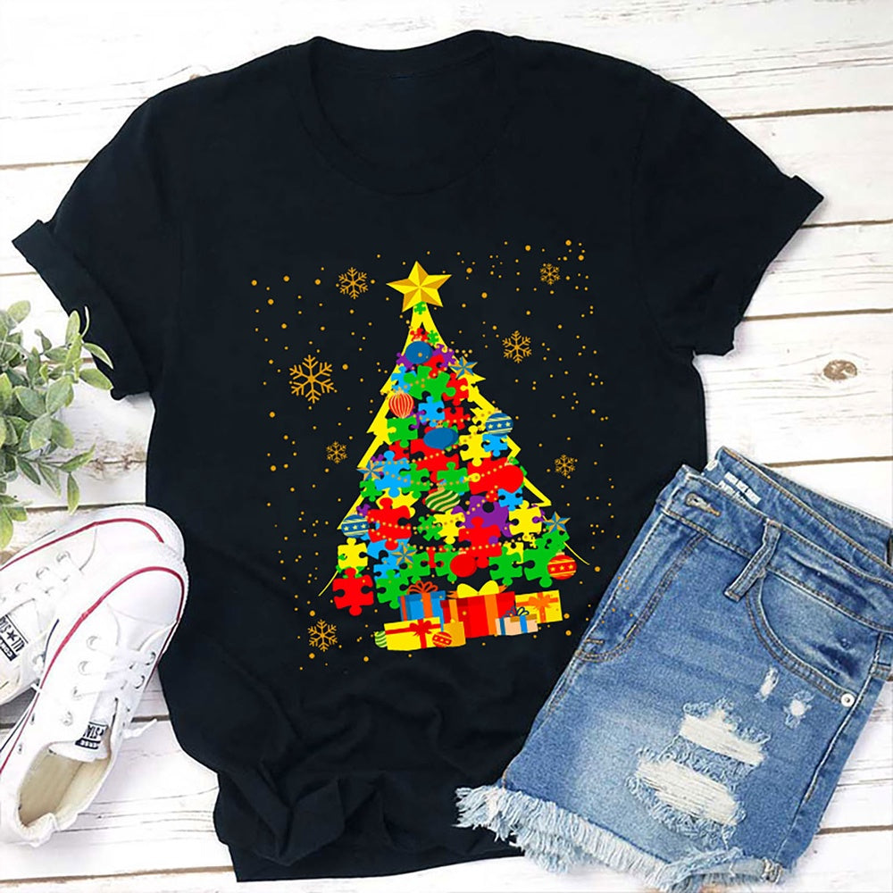 Autism Christmas Trees T Shirt, Merry T Shirt, Unisex Christmas Shirts