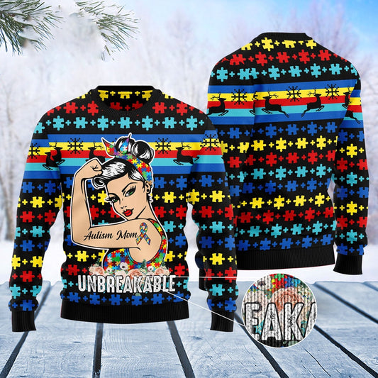 Autism Mom Ugly Christmas Sweater, Funny Xmas Sweater, Sweater Xmas