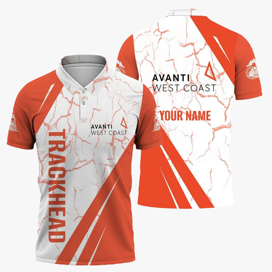 Avanti West Coast Polo Shirt, Crackle Texture Style Train Shirt For Trackhead