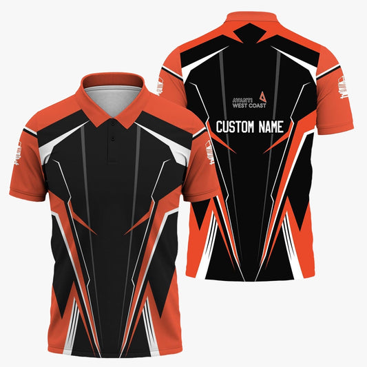 Avanti West Coast Polo Shirt, Lightning Edge Design Train Shirt For Railroad Lovers