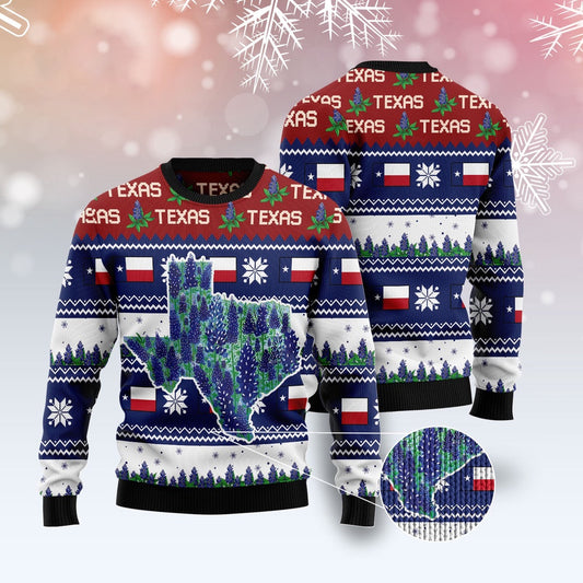 Awesome Texas Bluebonnet Ugly Christmas Sweater, Funny Xmas Sweater, Sweater Xmas