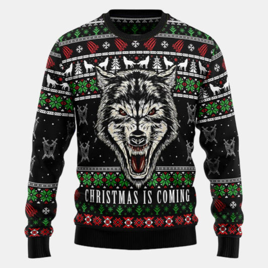 Awesome Wolf Ugly Sweater - Christmas sweater gift