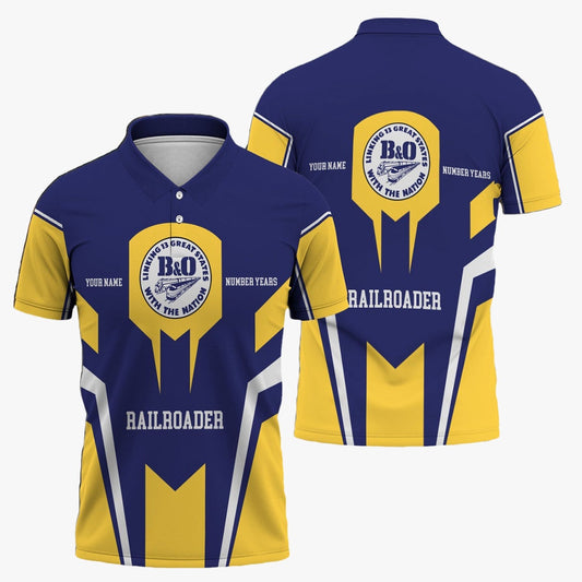 BAndO Great States Railroad Polo Shirt, Custom Year Railroader Shirt Gift Idea For Train Lover