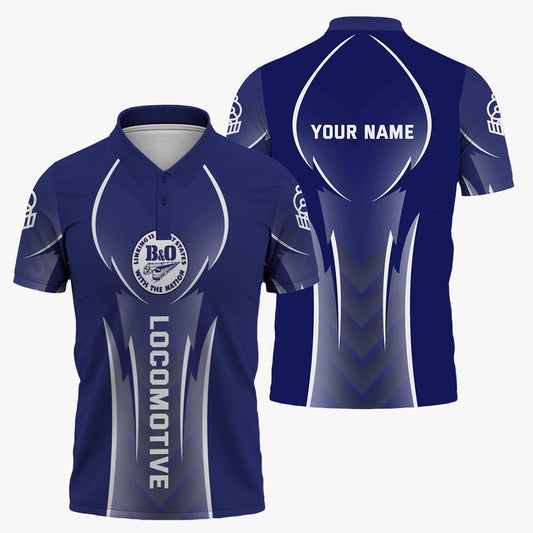 BAndO Great States Railroad Polo Shirt, Striking Line Style Train Shirt For Locomotive Lovers