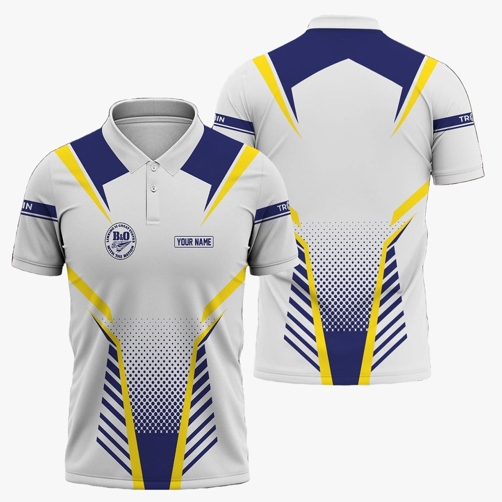 BAndO Great States Railroad Polo Shirt, Unisex Train Polo Shirt